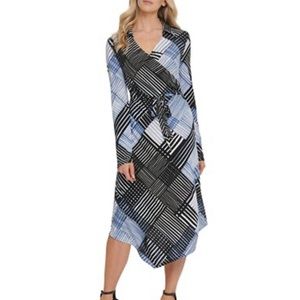 Faux Wrap Shirt Dress